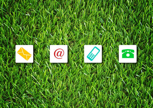 Contact icons in grass