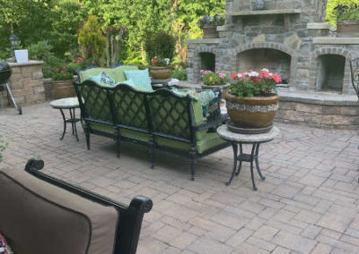 backyard patio with kitchen